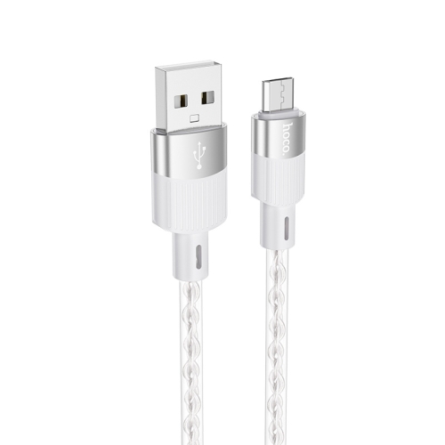

hoco X99 Crystal Junction 2.4A USB to Micro USB Silicone Charging Data Cable, Length:1m(Grey)