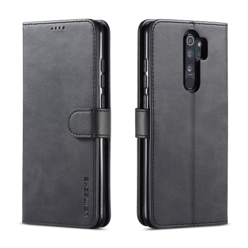 

For Xiaomi Redmi 9 LC.IMEEKE Calf Texture Horizontal Flip Leather Case, with Holder & Card Slots & Wallet(Black)