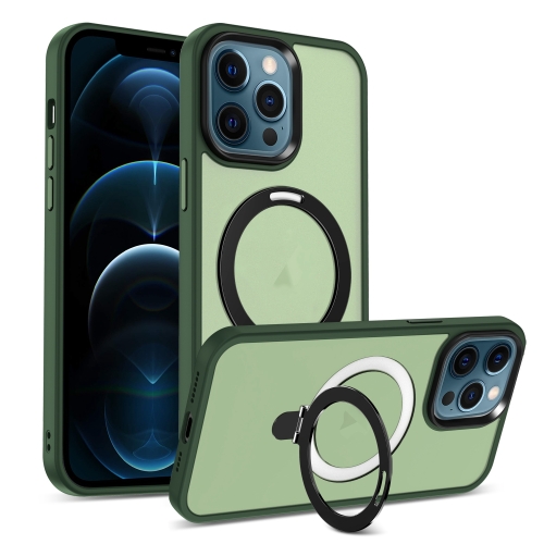 For iPhone 12 Pro Max MagSafe Holder Skin-feel PC Hybrid TPU Phone Case(Green) quality all metal modified holyx voron 2 4 r2 gantry mgn12 330mm length tube less weight instead of 2020 profile