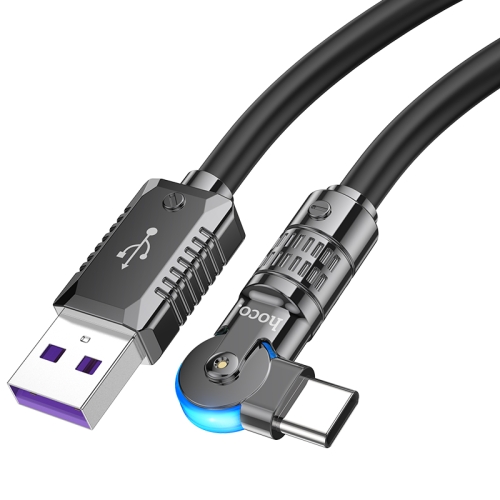 

hoco U118 Kaidi 100W USB to USB-C/Type-C Rotating Charging Data Cable, Length: 1.2m(Black)