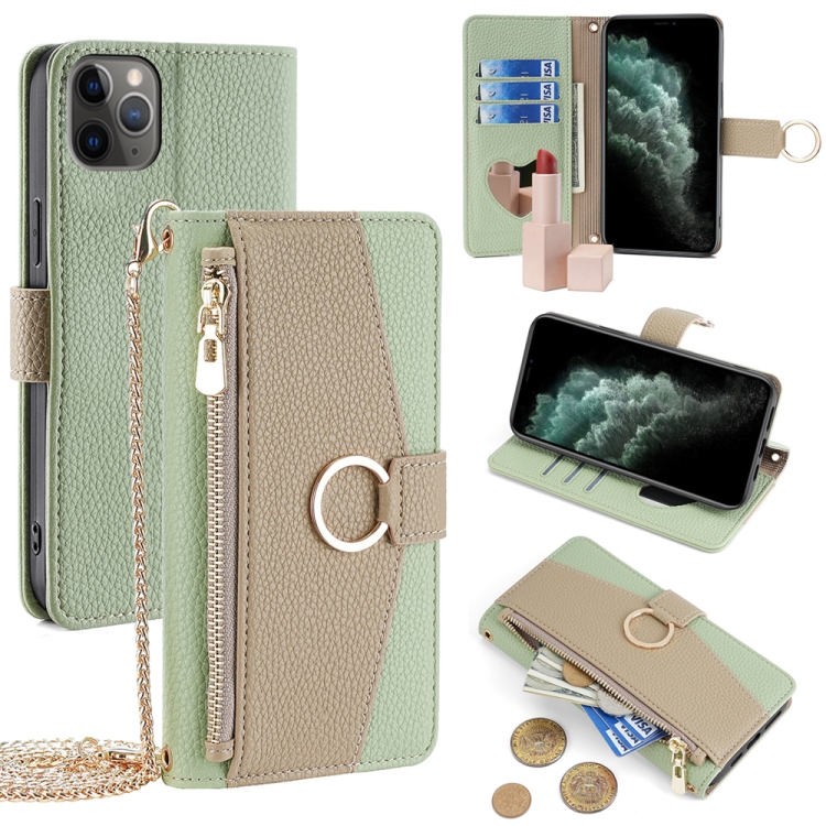 

For iPhone 11 Pro Crossbody Litchi Texture Leather Phone Case(Green)