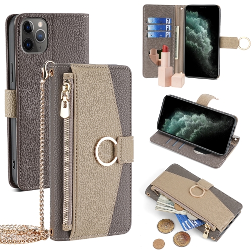 

For iPhone 11 Pro Crossbody Litchi Texture Leather Phone Case(Grey)