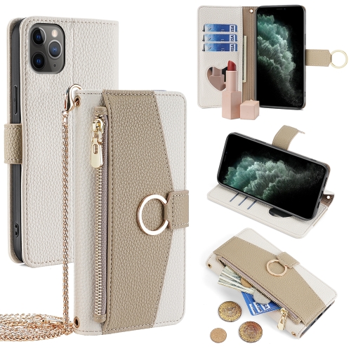 

For iPhone 11 Pro Crossbody Litchi Texture Leather Phone Case(White)
