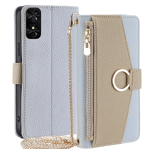 

For TCL 50 SE 4G Crossbody Litchi Texture Leather Phone Case(Blue)