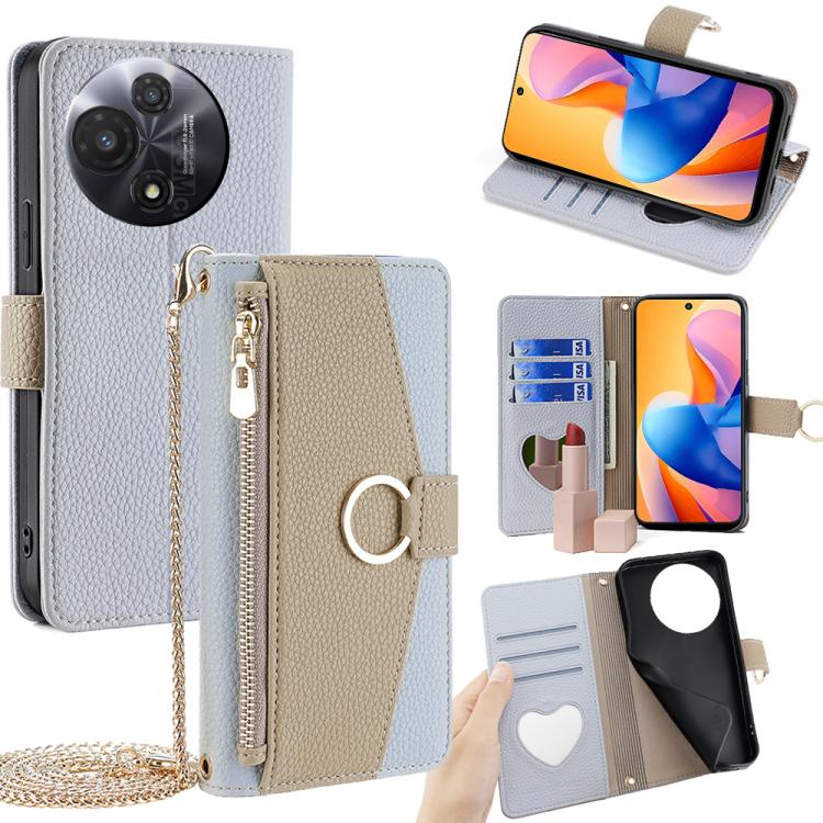 

For TCL 60R 5G Crossbody Litchi Texture Leather Phone Case(Blue)