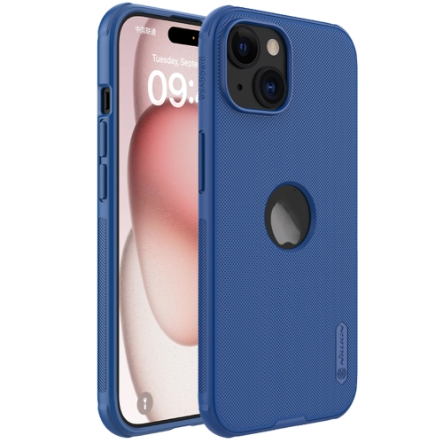 

For iPhone 15 NILLKIN Super Frosted Shield Pro Phone Protective Case With LOGO Cutout(Blue)