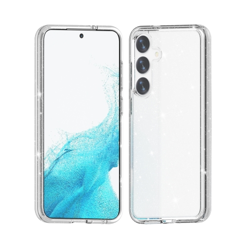 

For Samsung Galaxy S24 5G Shockproof Terminator Glitter Powder Phone Case(White)