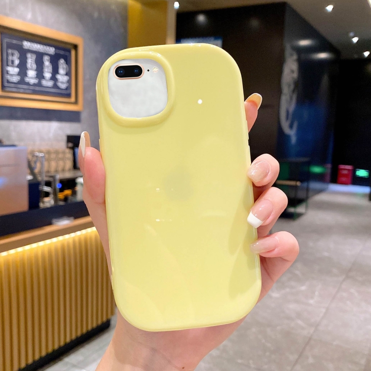 

For iPhone 8 Plus / 7 Plus Glossy Soap Shape TPU Phone Case(Yellow)