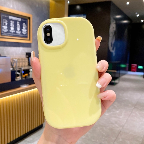 

For iPhone XS / X Glossy Soap Shape TPU Phone Case(Yellow)