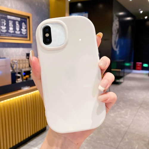 

For iPhone XS / X Glossy Soap Shape TPU Phone Case(White)