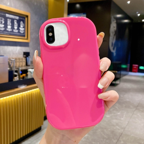 

For iPhone XS / X Glossy Soap Shape TPU Phone Case(Rose Red)
