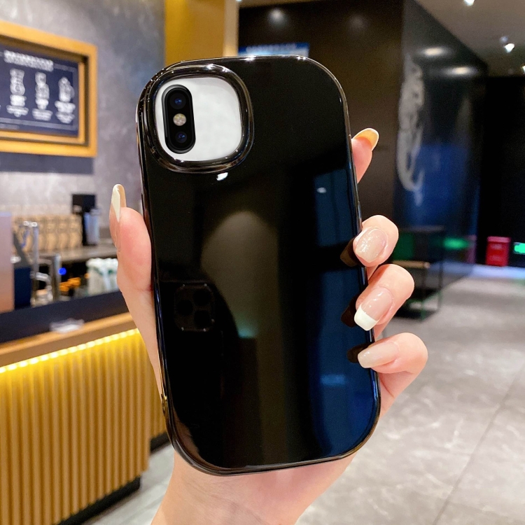 

For iPhone XS Max Glossy Soap Shape TPU Phone Case(Black)