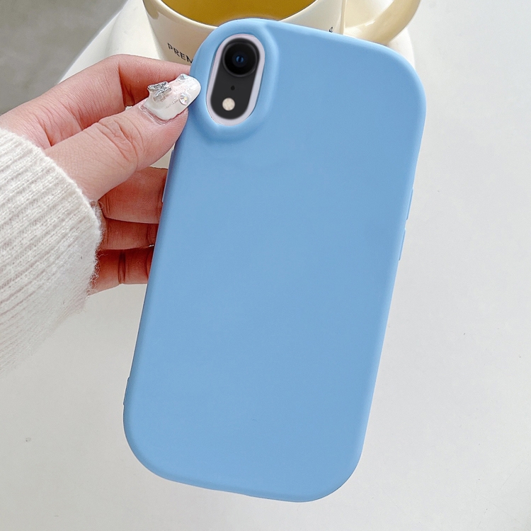 

For iPhone XR Frosted Soap Shape TPU Phone Case(Blue)