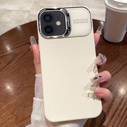 

For iPhone 12 Skin Feel PC Liquid Silicone Phone Case(Antique White)