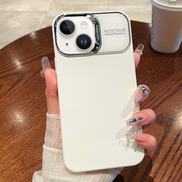 

For iPhone 14 Skin Feel PC Liquid Silicone Phone Case(Pure White)