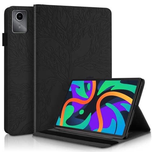For Lenovo Tab M11 / Xiaoxin Pad 11 2024 Life Tree Series Horizontal Flip Leather Tablet Case(Black)