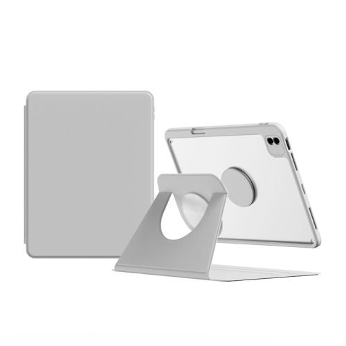 For iPad 10.2 2021 / 2020 Detachable Magnetic Rotation Smart Leather Tablet Case(Light Grey)