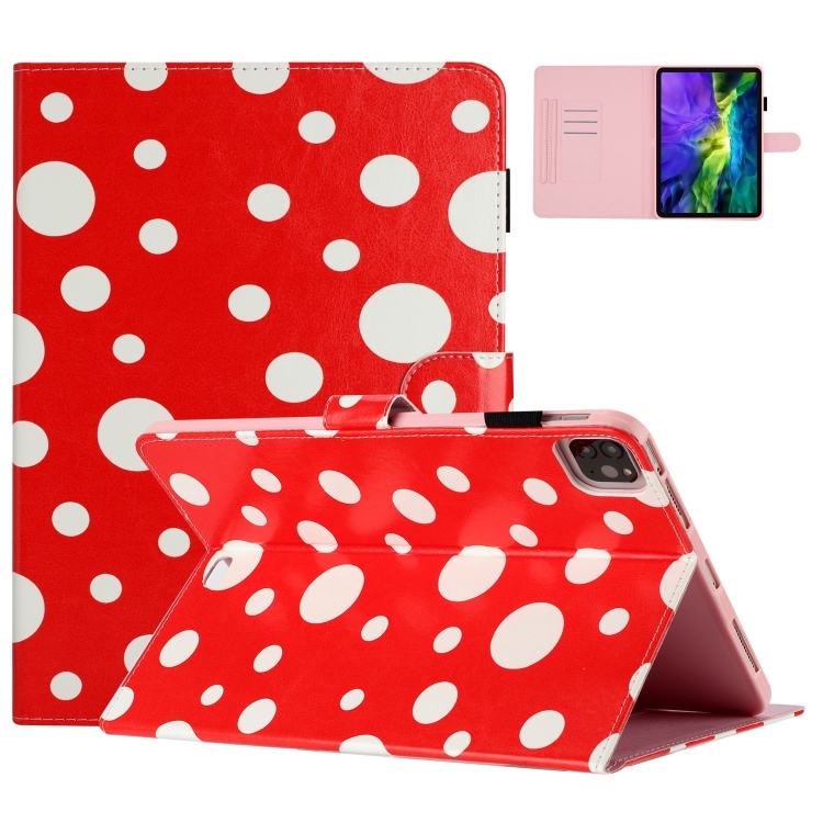 

For iPad 10th Gen 10.9 2022 Dot Pattern Leather Smart Tablet Case(Red White)