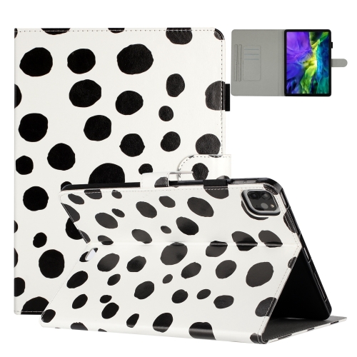 

For iPad 10th Gen 10.9 2022 Dot Pattern Leather Smart Tablet Case(White Black)