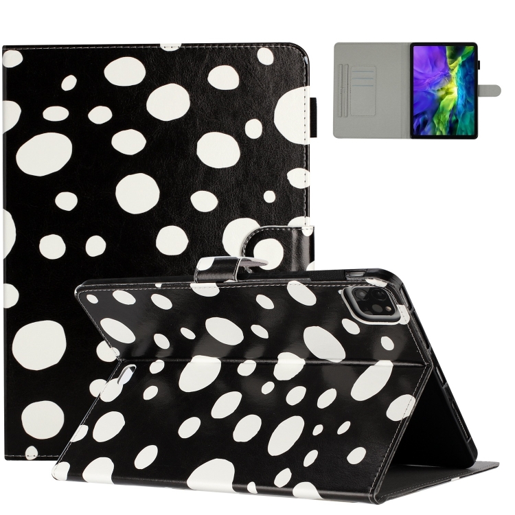

For iPad 10th Gen 10.9 2022 Dot Pattern Leather Smart Tablet Case(Black White)