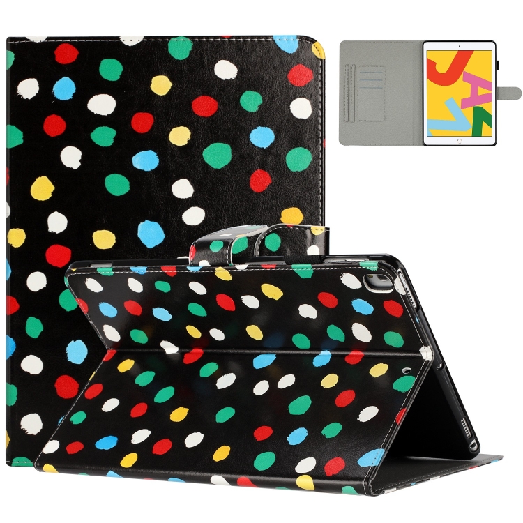 

For iPad 10.2 2021 / 2020 / 10.5 2019 Dot Pattern Leather Smart Tablet Case(Black Colorful)