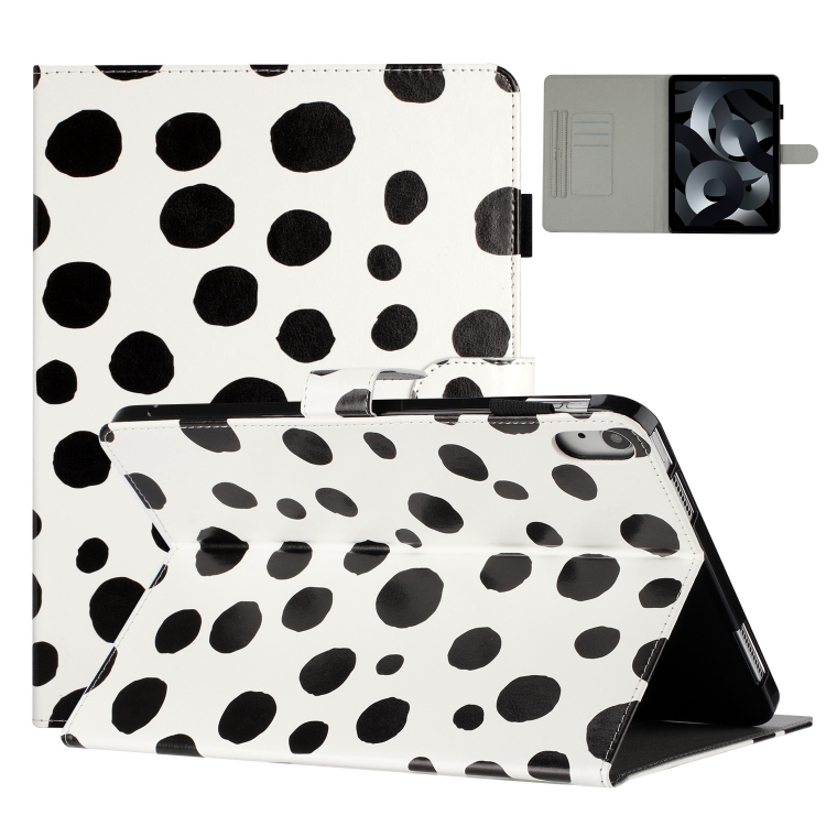 

For iPad mini 6 Dot Pattern Leather Smart Tablet Case(White Black)