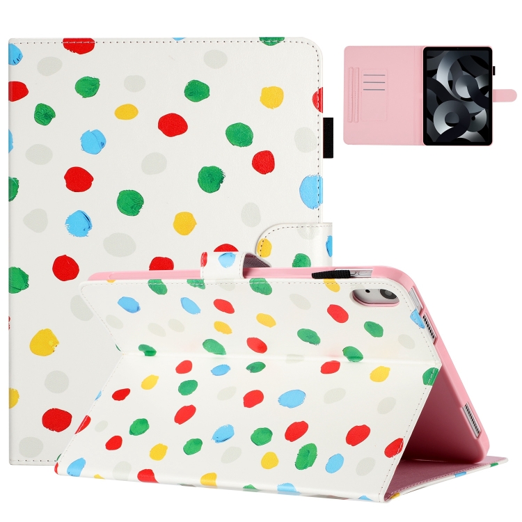 

For iPad mini 6 Dot Pattern Leather Smart Tablet Case(White Colorful Dot)