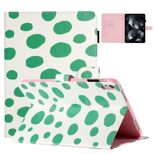 

For iPad mini 6 Dot Pattern Leather Smart Tablet Case(White Green Dot)