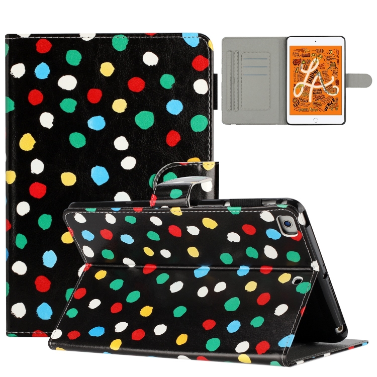 

For iPad mini 5 / 4 / 3 / 2 / 1 Dot Pattern Leather Smart Tablet Case(Black Colorful)