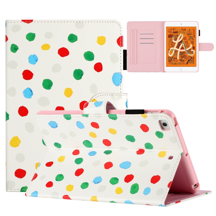 

For iPad Pro 9.7 / 9.7 2018 / 2017 Dot Pattern Leather Smart Tablet Case(White Colorful Dot)