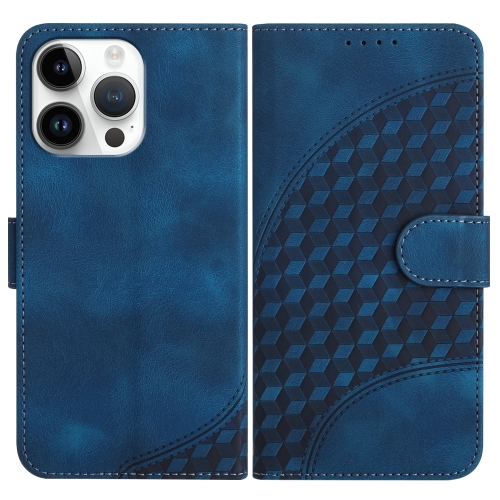 

For iPhone 15 Pro Max YX0060 Elephant Head Embossed Phone Leather Case with Lanyard(Royal Blue)