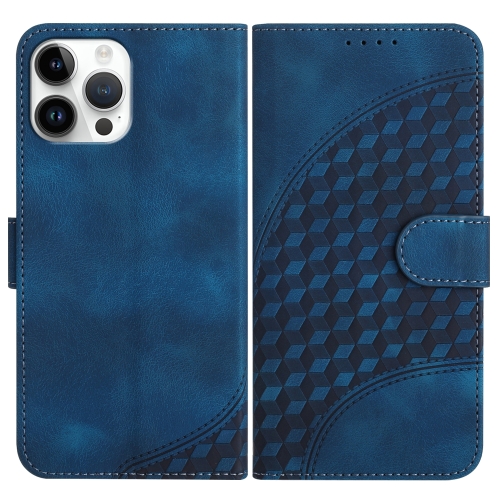 

For iPhone 12 Pro Max YX0060 Elephant Head Embossed Phone Leather Case with Lanyard(Royal Blue)