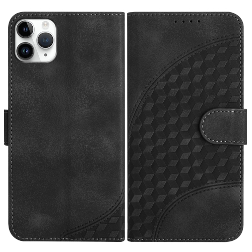 

For iPhone 11 Pro Max YX0060 Elephant Head Embossed Phone Leather Case with Lanyard(Black)