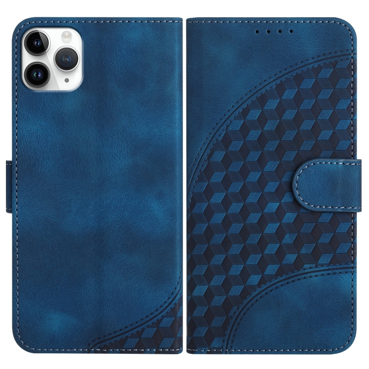 

For iPhone 11 Pro Max YX0060 Elephant Head Embossed Phone Leather Case with Lanyard(Royal Blue)