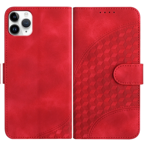 

For iPhone 11 Pro Max YX0060 Elephant Head Embossed Phone Leather Case with Lanyard(Red)