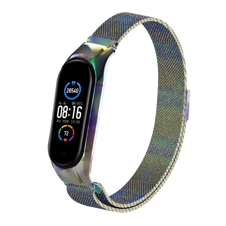 

For Xiaomi Mi Band 5 Milano Solid Color Magnetic Stainless Steel Watch Band(Colorful)