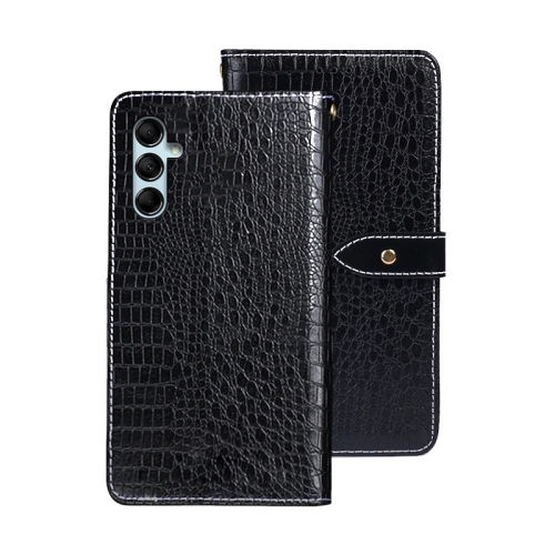 

For Samsung Galaxy M34 5G / F34 5G idewei Crocodile Texture Leather Phone Case(Black)