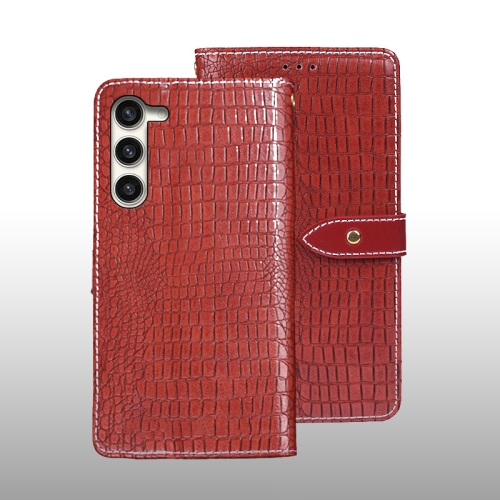 

For Samsung Galaxy S24 5G idewei Crocodile Texture Leather Phone Case(Red)