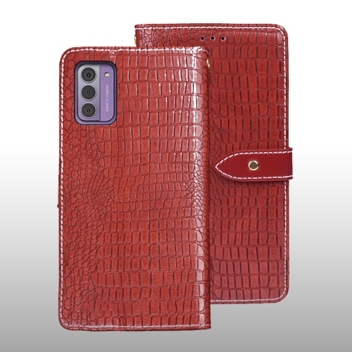 

For Nokia G42 5G idewei Crocodile Texture Leather Phone Case(Red)