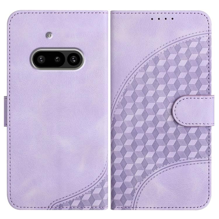 

For Nothing Phone 3a Elephant Head Embossed Phone Leather Case with Lanyard(Light Purple)