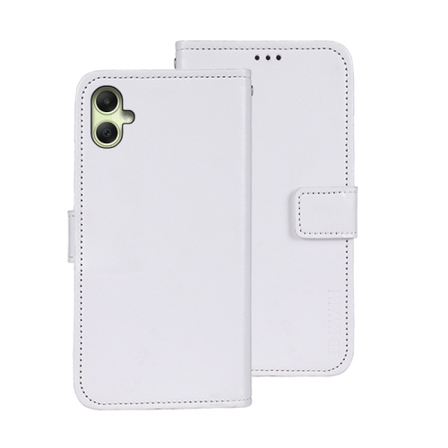 

For Samsung Galaxy A05 4G idewei Crazy Horse Texture Leather Phone Case with Holder(White)