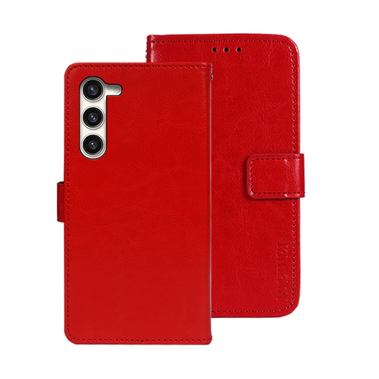 

For Samsung Galaxy S24+ 5G idewei Crazy Horse Texture Leather Phone Case(Red)