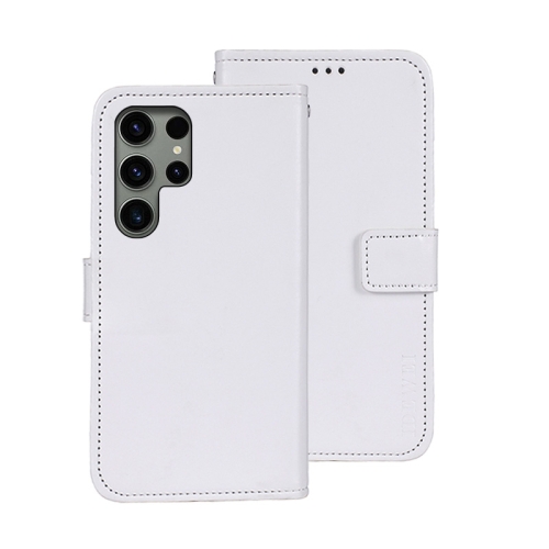 

For Samsung Galaxy S24 Ultra 5G idewei Crazy Horse Texture Leather Phone Case(White)