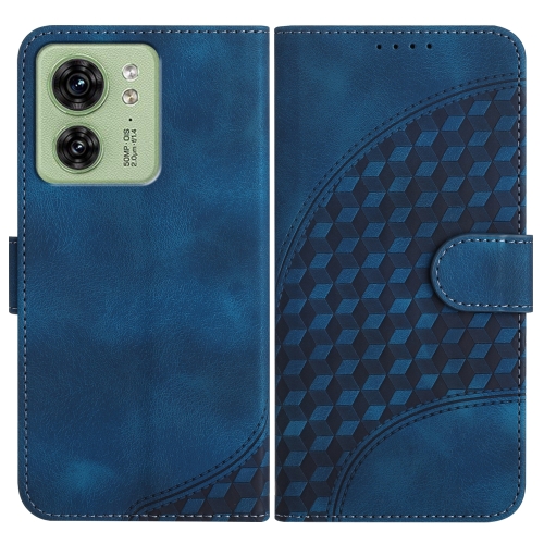 

For Motorola Edge 40 YX0060 Elephant Head Embossed Phone Leather Case with Lanyard(Royal Blue)