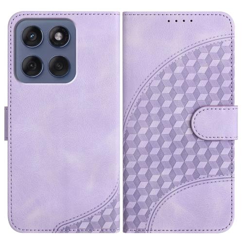 

For Motorola Edge 60 Fusion / Edge 5G 2025 Elephant Head Embossed Phone Leather Case with Lanyard(Light Purple)