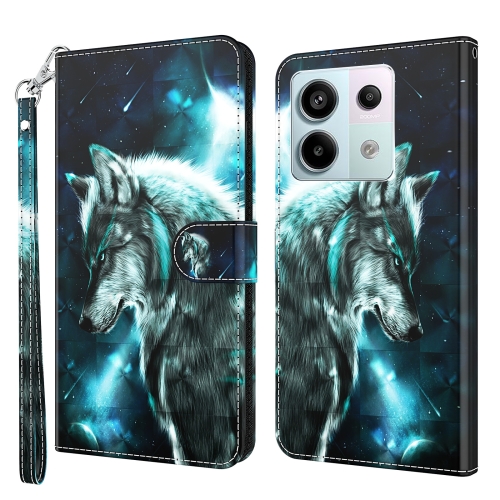 

For Xiaomi Redmi Note 13 Pro 5G 3D Painting Pattern Flip Leather Phone Case(Wolf)