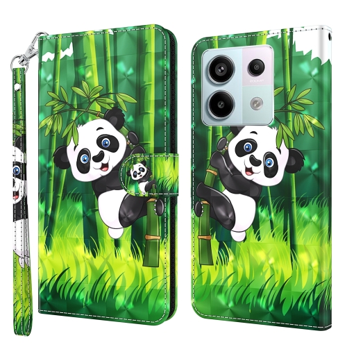 

For Xiaomi Redmi Note 13 Pro 5G 3D Painting Pattern Flip Leather Phone Case(Bamboo Panda)