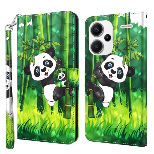 

For Xiaomi Redmi Note 13 Pro+ 3D Painting Pattern Flip Leather Phone Case(Bamboo Panda)