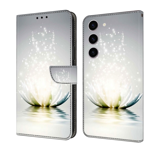 

For Samsung Galaxy S24+ 5G Crystal 3D Shockproof Protective Leather Phone Case(Light Lotus)
