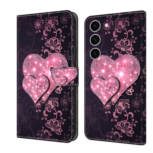 

For Samsung Galaxy S24+ 5G Crystal 3D Shockproof Protective Leather Phone Case(Lace Love)